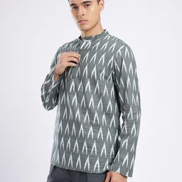 anouk rustic Men Self Design Pure Cotton Straight Kurta image 3