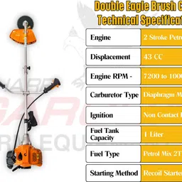 sharp garuda Brush Cutter Machine|43CC 2Stroke Sidepack|Shoulder type Fuel Grass Trimmer image 3