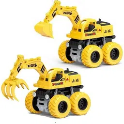 toyvala Alluring Friction Powered Bucket & Grapple Excavator Unbreakable Deformation Impact Engineering Automobile Construction Vehicles/Car Toys for Children/Kids-picture-12