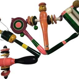 babytolife Chanapatana Wooden Baby Rattle | Natural & Non-Toxic | 5 pieces Rattle-picture-11