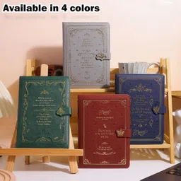lanloy Retro Soft Leather Diary with Magnetic Lock for Kids & Adults (Pack of 1) A5 Diary Single Line 112 Pages-picture-23