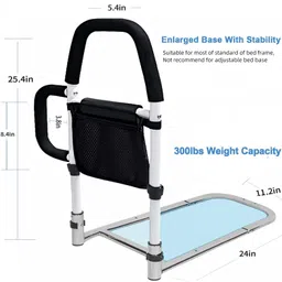 supvox Bed Side Rail Assistant For Elderly Patients With Pocket For Sitting Up image 4