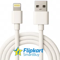 Flipkart SmartBuy Lightning Cable 2.4 A 1 m Cotton Braided Original Quality 12W Usb to iphone cable Charging Data Cable, Replacement for Apple usb type a to lightning cable | Replacement for Apple Carplay Cable image 1