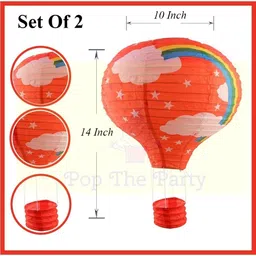 poptheparty Air Balloon Paper Lantern Paper Lamps Party Paper Lanterns Ball Lamps Decor Red Paper Hanging Lantern image 2