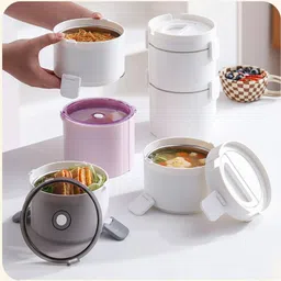 house of quirk 3-Layer 304 Stainless Steel Lunch Box | Large Capacity Leak-Proof 3 Containers Lunch Box image 4