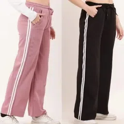 kaaphal Pack of 2 Women Regular Fit Multicolor Cotton Blend Trousers image 1