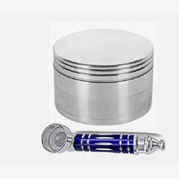 all of all enterprises All of all silver crusher with pipe Aluminium Inside Fitting Hookah Mouth Tip image 2