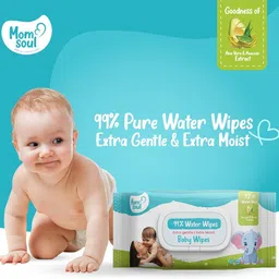 momsoul Premium Baby Wet Wipes With Lid|99% pure water|72 Pcs/pack(Pack of 3) image 3