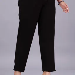 venitywave Pack of 2 Women Regular Fit Grey, Black Pure Cotton Trousers image 4