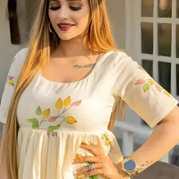 gromint Women Fit and Flare White Midi/Calf Length Dress image 3