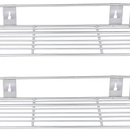 gopala Plate Kitchen Rack Detergent Holder/Bathroom Racks & Shelves/Kitchen Racks/Multipurpose Rack - 12" X 6" Inches Stainless Steel Wall Shelf (Pack of 2) Steel-picture-15