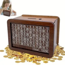 houseofad Gullak with Savings Chart, 100000 Rupees Goal Tracker, Cash Collection Bank-M1 Coin Bank image 4