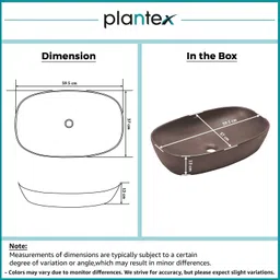 plantex Ceramic Basin for Bathroom/Table Top Ceramic Basin/Washbasin Sink for Bathroom Counter Top image 3