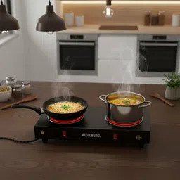 wellberg 2000W Portable Dual Burner Electric Stove - Double Coil Hot Plate for Home Use Electric Cooking Heater-picture-25