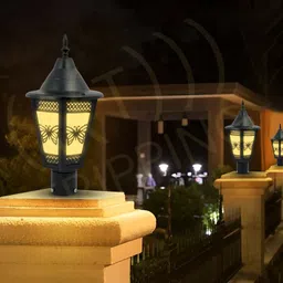 tripping Black B22 Holder Antique Design Waterproof & Rustproof Gate Lamp for Home, Garden, and Outdoor Poles & Pillars / Decorative Metal Light for Patio, Compound, Wall, and Pillars Gate Light Outdoor Lamp image 4