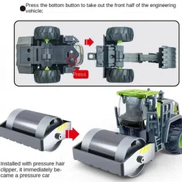 ahbht Engineering Vehicle Excavator Bulldozer Road Roller Forklift Realistic Shape Toy image 4
