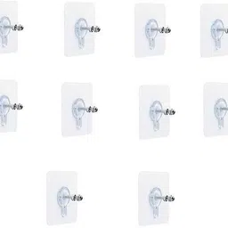 Transparent Adhesive Wall Mount Base for Hooks, Rods and Tools – Pack of 10 Hook 10-image-34