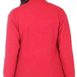 shunit creation Women Self Design Round Neck Red Sweater image 2