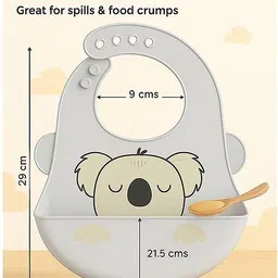 badal kids Silicone Baby Bibs with Food Pocket | Set of 2 | Waterproof, Adjustable BPA Free image 2