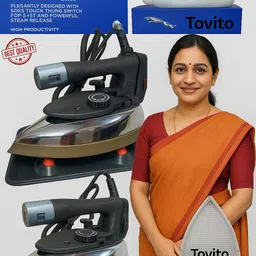 tovito by jaguar original premium series es300L Steam iron press with teflon shoe , 4 ltr tank 1800 W Steam Iron image 2
