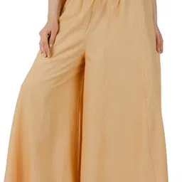 rajvila Women Flared Brown Viscose Rayon Trousers image 4