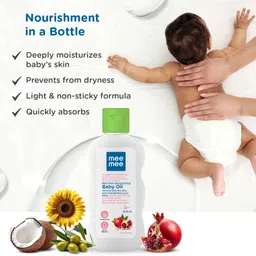meemee 3in1 New Born Baby Massage Oil - Sunflower, Coconut & Olive - Soft/Non-Sticky image 3