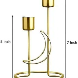 decorwhiz CANDLE STAND Cast Iron 2 - Cup Candle Holder Set image 5