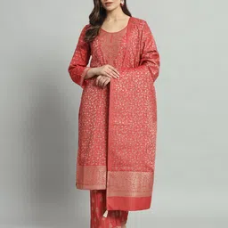 houseofcommon Unstitched Wool Kurta & Palazzo Material Self Design-picture-10