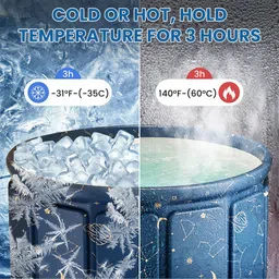 zorbes Folding Bath Tub Portable Multifunctional Ice Bath for Adults Folding Bath Tub Multifunctional 10 Panel PVC Ice Bath for Adults with Drainage Free-standing Bathtub image 4