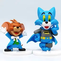 decor spirit Tom & Jerry Action Figure Set | Batman Costume 9.5cm Tom & 6.5cm Jerry Figurine-picture-24
