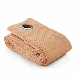 saral home Beige Geometric Cotton 9 Ft Light Filering Eyelet Door Curtains (Set of 2) image 5