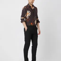 mufti Men Slim Fit Floral Print Spread Collar Casual Shirt-picture-18