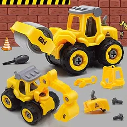 deoxy Construction Vehicles Set, 4 Pack DIY Take Apart Toys Play Set Toy for Kids image 4
