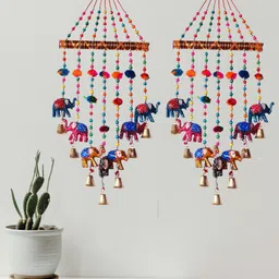 palpal ART GALLERY Home Decoration Items ELEPHANT Wind Chimes V safe combo set of 2 Home Decoration for Hall balcaney Wall/Door/Window Hanging Bells Plastic Windchime image 3
