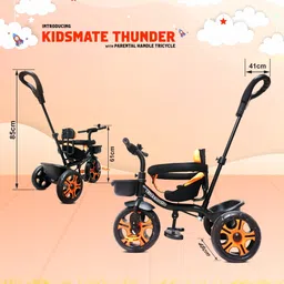 kidsmate Thunder Plug N Play Kids/Baby Tricycle with Safety Guard Rail and Parental Control with Seat Belt for 12 Months to 48 Months Boys/Girls/Carrying Tricycle image 4