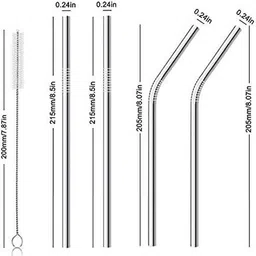 orrish Reusable Straw Set 5 (2 Straight+2 Bent) With Bottle Cleaning Brush image 4