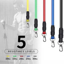 parthmart Toning Tubes with Door Anchor & Foam Handles Pull ups, triceps, Legs Rubber Tube Resistance Tube image 2