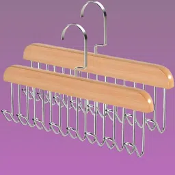 8-Hook Teak Organizer – Headwear Sack & Apparel Wooden Shirt Pack of 2 Hangers For Shirt-image-2