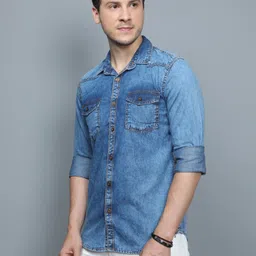 cazzba Men Regular Fit Solid Cut Away Collar Casual Shirt image 3