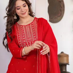 bkapparels Women Viscose Rayon Kurta Pant Dupatta Set-picture-16