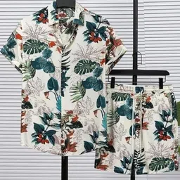 glori star Men Night Suit Set Green Printed-picture-33