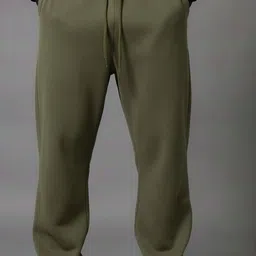 dockstreet Men Solid Olive Track Pants image 3