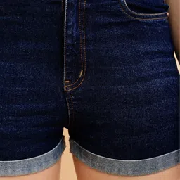 puella Solid Women Blue Denim Shorts image 5