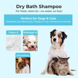 pure tails Pet Dry Bath Shampoo Anti-Bacterial, Anti-Inflammatory Aloe Vera & Coconut Dog, Cat Shampoo image 5