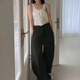 daphne maurier Women Solid Black Track Pants-picture-19