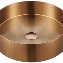 fossa 15"x15"x4" Stainless Steel 304-Grade Round Vessel Sink with Pop Up Drain Luxury Rose Gold Round Table Top Wash Basin for Bathrooms Matte Finish Vessel Sink-picture-16