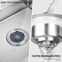 trendy appliances Basin, Bathroom Sink, Kitchen Sink Stainless Steel Push Down Strainer image 2
