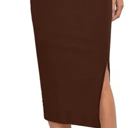 rd design Women Solid Pencil Brown Skirt-picture-12