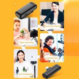 gentle e kart J13 Microphone, Noise Reduction Lapel with Charging Case,Dual Channel Wireless Microphone image 5