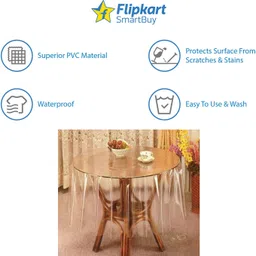 flipkart smartbuy PVC 4 Seater Solid Table Cover image 2